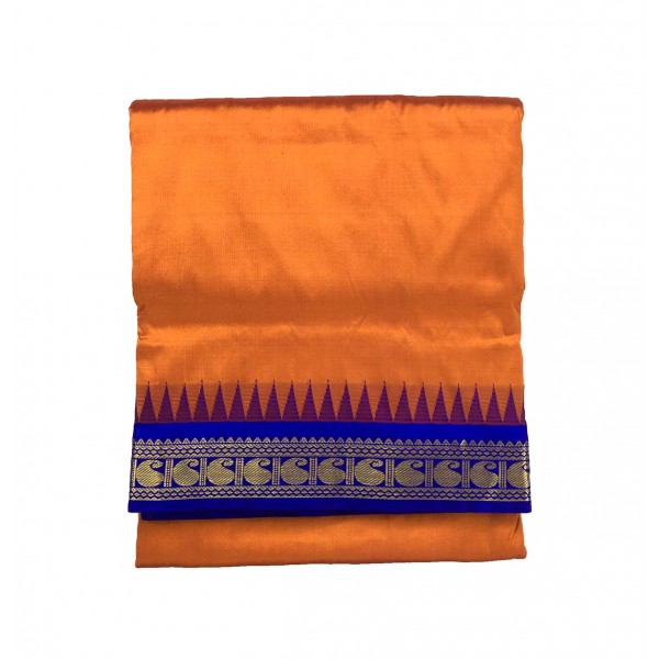 10 Yards Silk Saree - Korvai Border 10 Yards Silk Saree - Korvai Border