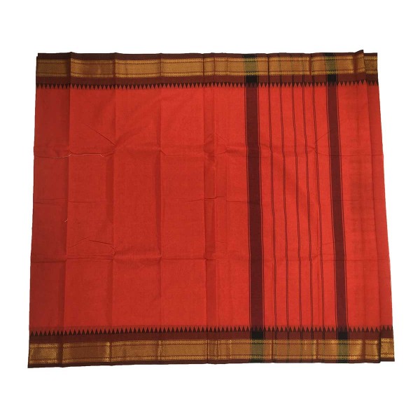 Red Kanchi Cotton Saree