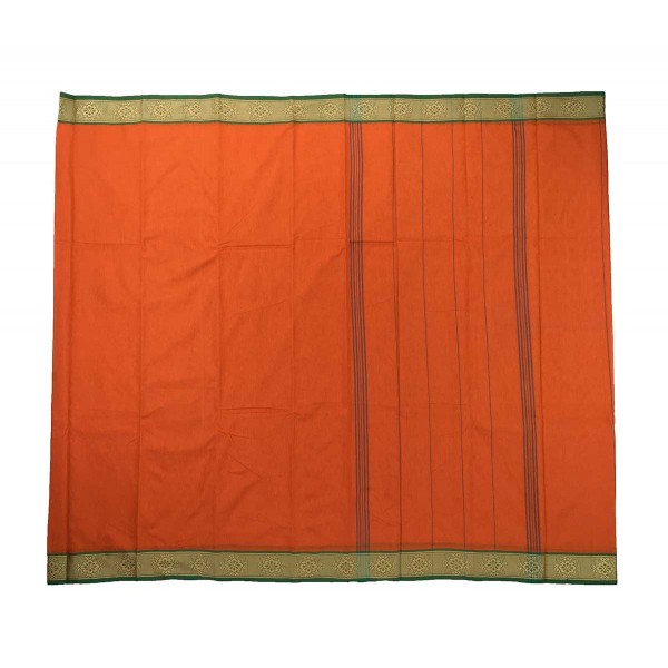 Orange Kanchi Cotton Saree