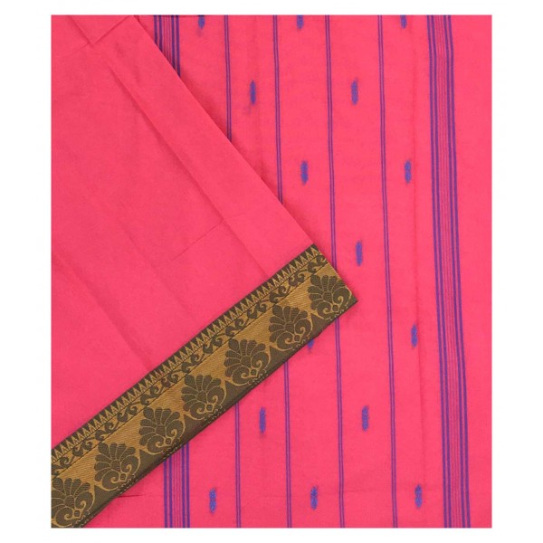 Light Rose Pure Cotton Saree
