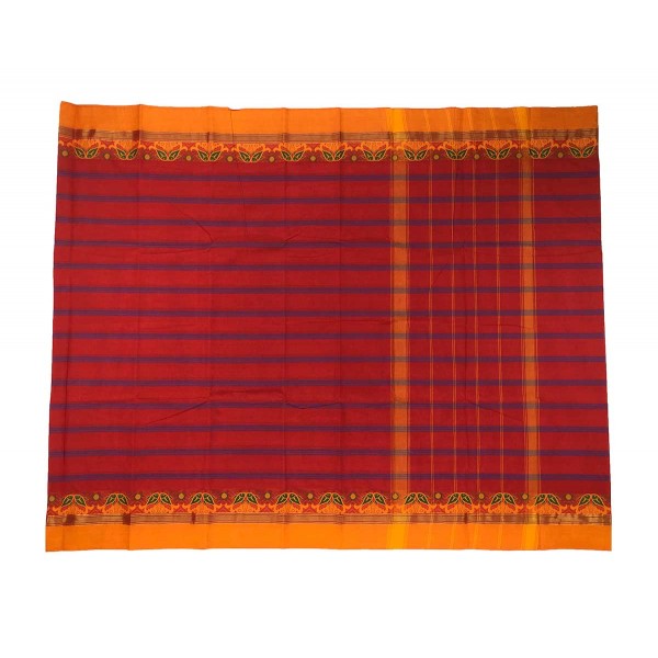 Red Fancy Pure Cotton Saree