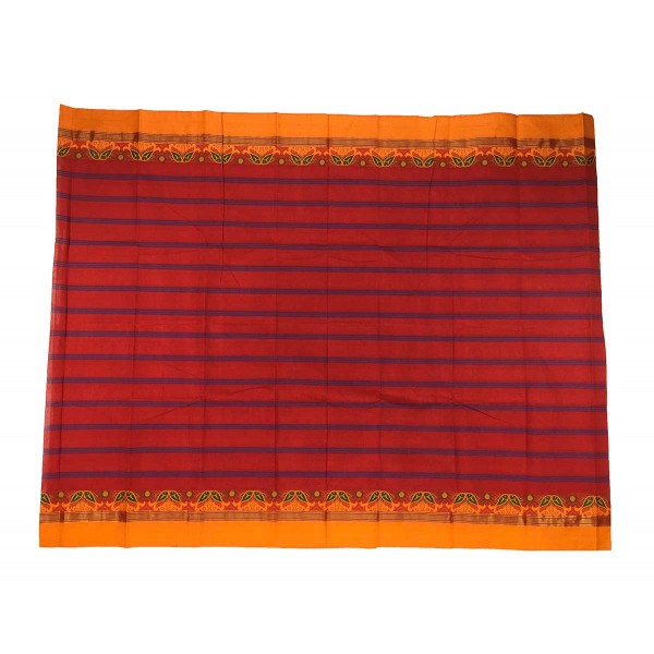 Red Fancy Pure Cotton Saree