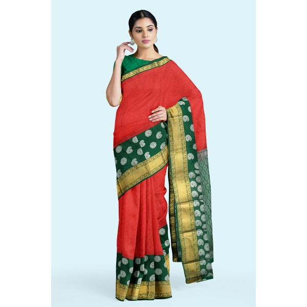 Red South Silk Saree