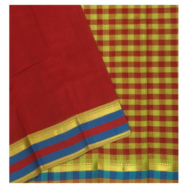 Red Cotton Saree