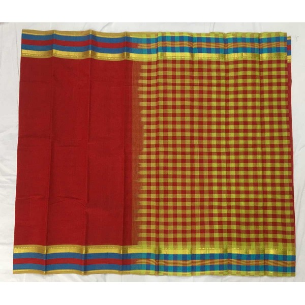 Red Cotton Saree