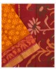 Orange Handloom Kora Cotton Saree