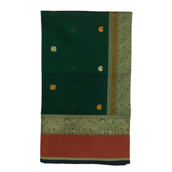 Green Silk Cotton Saree Green Silk Cotton Saree