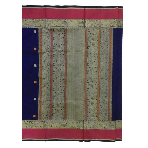 Navy blue Silk Cotton Saree