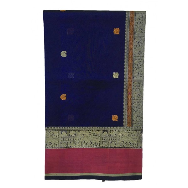 Navy blue Silk Cotton Saree