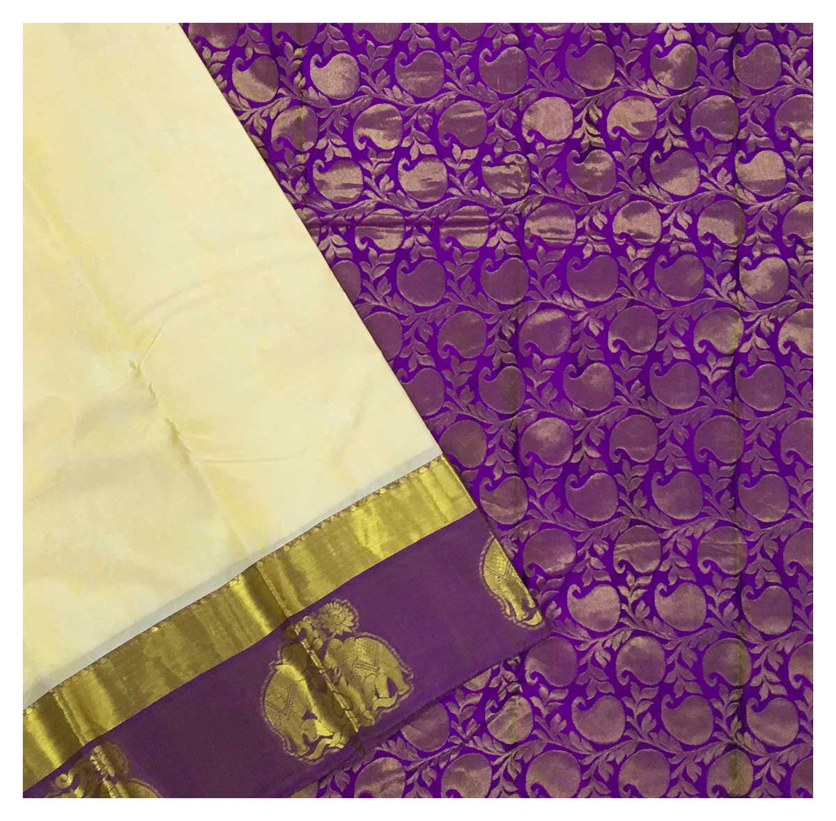 White Semi Silk Sarees