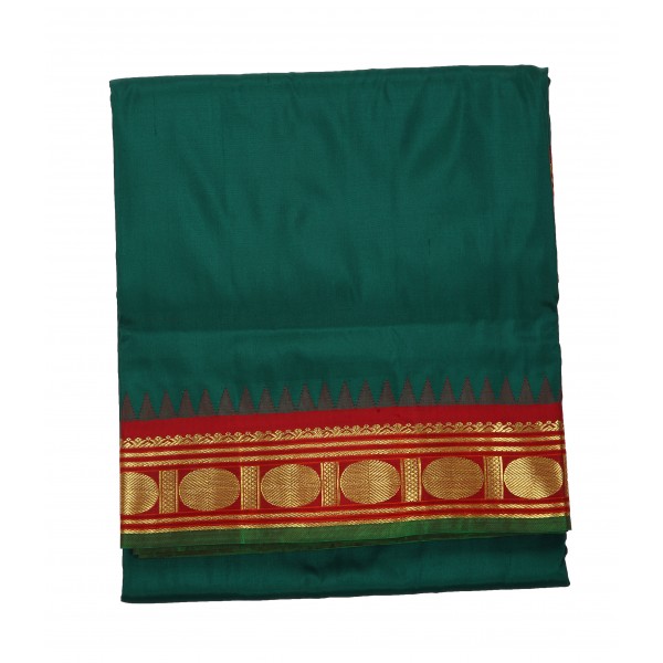 Korvai Ten Yards Silk Saree - Green