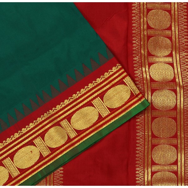 Korvai Ten Yards Silk Saree - Green