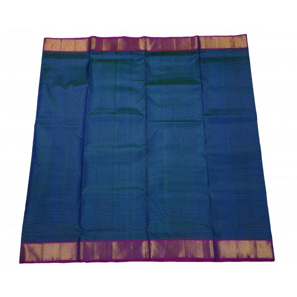 9.5 Yards Silk Saree - Jari Checks