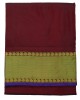 Marron 9.5 Yards Silk Saree - Plain Body