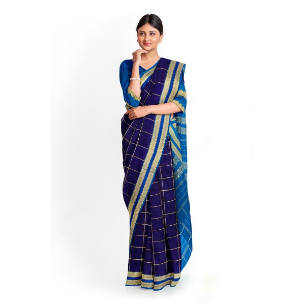 Double Border Handloom Silk Cotton Saree