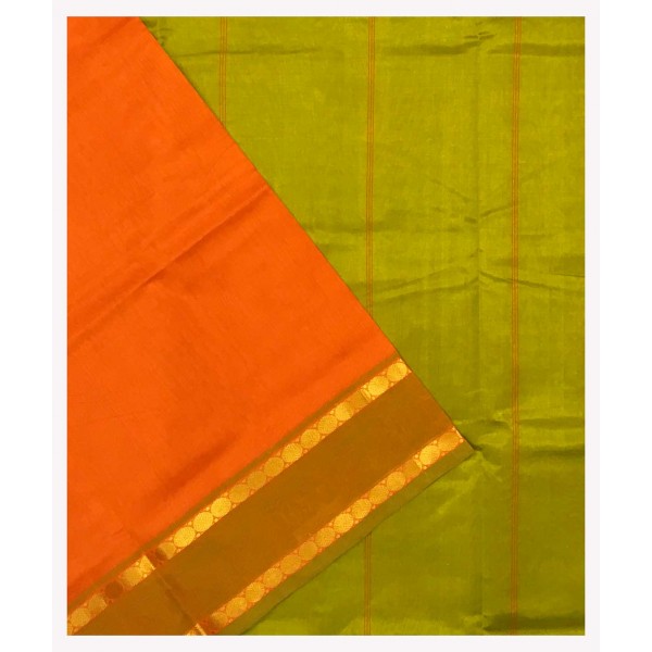 Orange Silk Cotton Saree