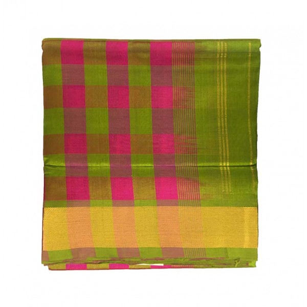 Multi Checks Silk Cotton Saree