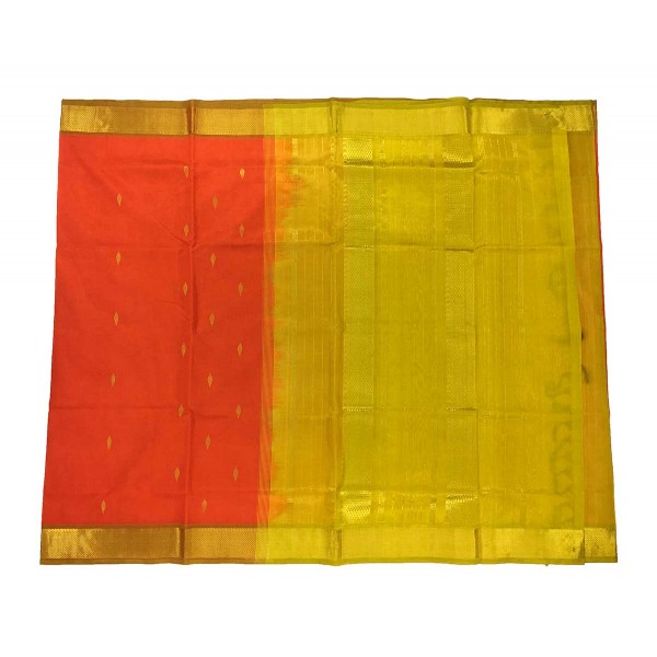 Orange Body Butta Silk Cotton Saree